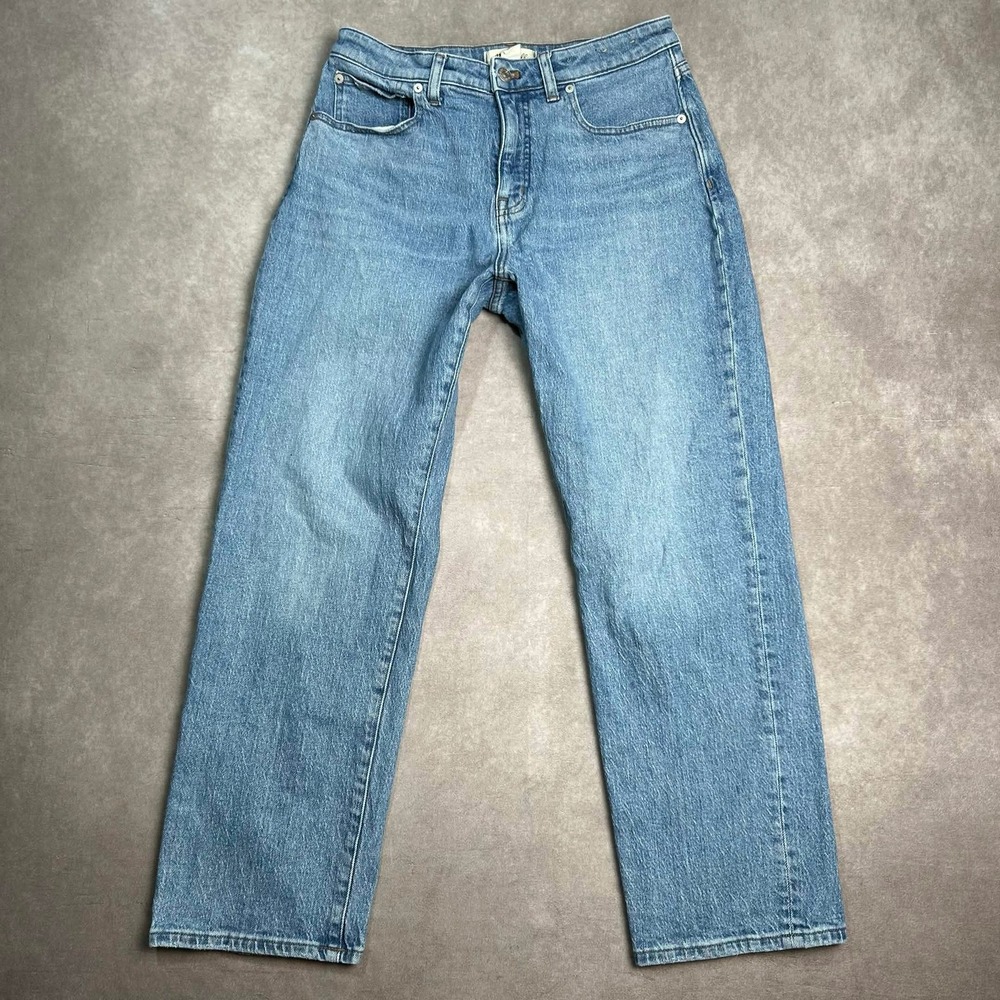 Madewell High Rise Straight Leg Jeans Light Wash Blue Denim Waist 30